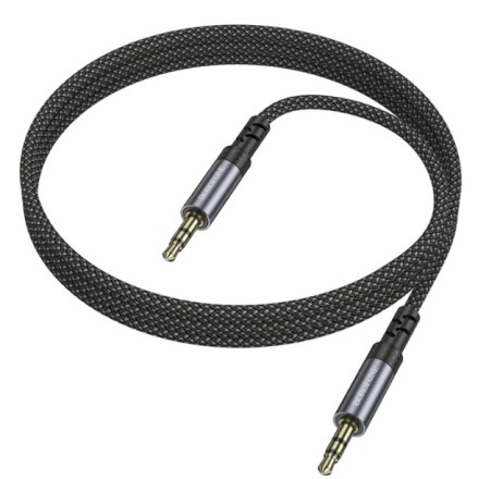  Аудиокабель AUX 3.5мм Borofone BL24 1м тканевый серый