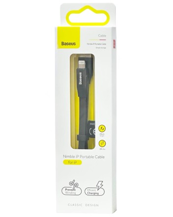  Usb Кабель-зарядка Lightning Baseus Nimble 23см CALMBJ-B01 черный