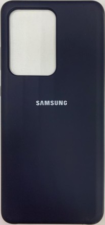  Накладка для Samsung Galaxy S20 Ultra Silicone cover темно-синяя