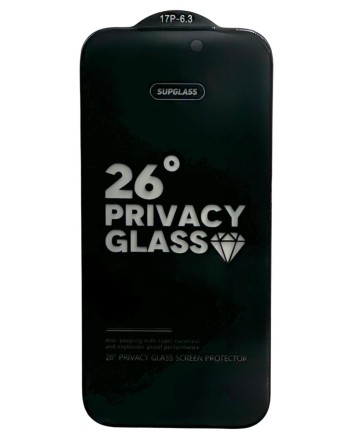  Защитное стекло для i-Phone 17/17 Pro/16 Pro Supglass SG-12 Антишпион 26° чёрное