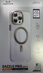 Накладка для i-Phone 15 Pro Max Keephone Dazzle Pro MagSnap прозрачно-серый