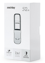 3.2 USB флэш накопитель Smartbuy Gen.2 512GB M5 Dual Type-C/Type-A, R/W 550/480MB/s (SB512GBM5)