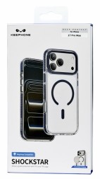 Накладка для i-Phone 17 Pro max Keephone Shockstar MagSnap сине-прозрачный