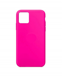 Накладка для iPhone 13 Silicone icase без логотипа, №47 кислотно-розовая