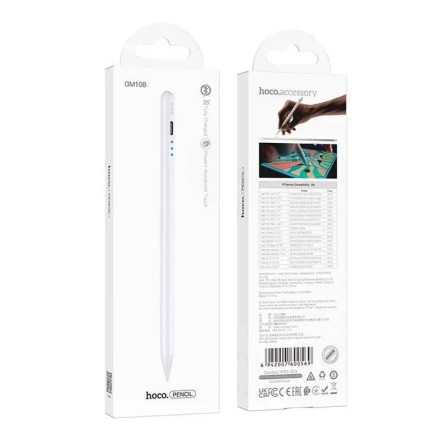 Стилус hoco GM108 Smooth series fast charging capacitive pen for iPAD белый
