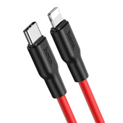 Usb Кабель-зарядка Type-C на Lightning Hoco X21 Plus Silicone 3A 20W 1м силиконовый красный