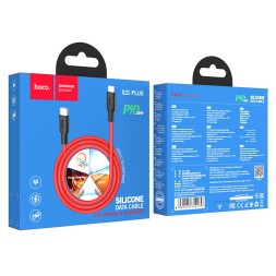 Usb Кабель-зарядка Type-C на Lightning Hoco X21 Plus Silicone 3A 20W 1м силиконовый красный