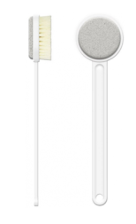 Щетка для душа Qualitell Double Sided Shower Brush с пемзой для пяток белая