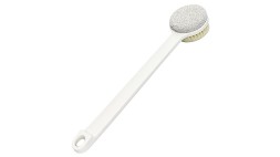 Щетка для душа Qualitell Double Sided Shower Brush с пемзой для пяток белая