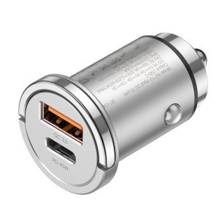  Автомобильное заряд. устр. Hoco NZ10 1USB/1C 45W серебристый