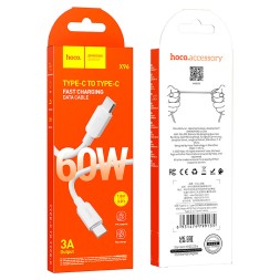 Usb Кабель-зарядка Type-C на Type-C Hoco X96 60W 3A 1м белый