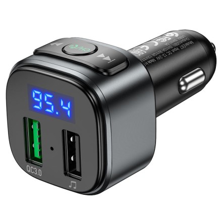  Автомобильное заряд. устр. Hoco E67 + FM-трансмиттер BT5.0 2USB QC3.0 18W черное