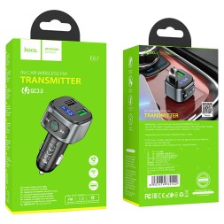 Автомобильное заряд. устр. Hoco E67 + FM-трансмиттер BT5.0 2USB QC3.0 18W черное