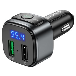 Автомобильное заряд. устр. Hoco E67 + FM-трансмиттер BT5.0 2USB QC3.0 18W черное