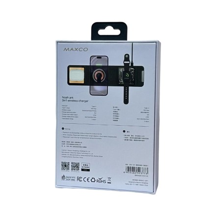  Беспроводное зарядное устройство 3в1 Maxco MCW-02 черное
