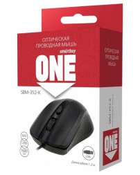 Мышь проводная Smartbuy ONE 352 USB/DPI 800-1200-1600/4 кнопки/1.24м (SBM-352-K) черная