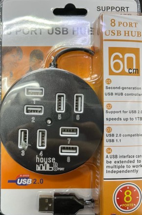  USB-HUB 8 USB2.0 черный