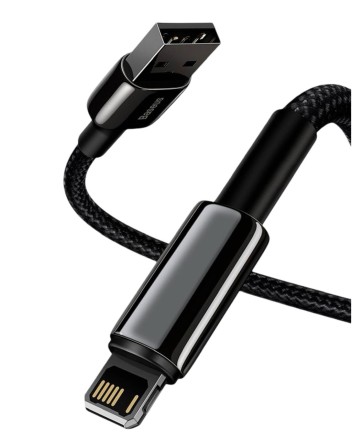  Usb Кабель-зарядка Lightning Baseus Tungsten 2м (CALWJ-A01) 2.4A черный