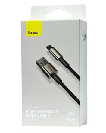  Usb Кабель-зарядка Lightning Baseus Tungsten 2м (CALWJ-A01) 2.4A черный