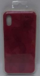 Накладка для iPhone XS Max Silicone icase с рисунками, бордовый