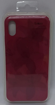 Накладка для i-Phone XS Max Silicone icase с рисунками, бордовый