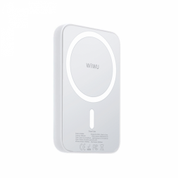 Внешний аккумулятор MagSafe Battery Pack WiWU Snap Cube для iPhone 12/13/14 (SC5000A) белый