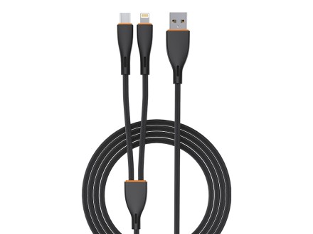  Usb Кабель-зарядка EOFE AT21 2в1 Lightning/Type-C 2.4A 1.2м черный