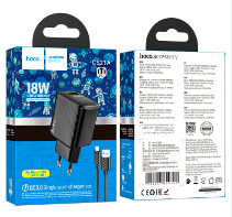 Сетевое зар. устр. Hoco CS21A с шнуром Micro 1USB 18W черное