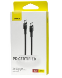 Кабель-зарядка Type-C на Type-C Baseus Cafule 1м (CATKLF-GG1) серо-черный