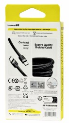 Кабель-зарядка Type-C на Type-C Baseus Cafule 1м (CATKLF-GG1) серо-черный