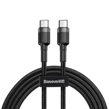  Кабель-зарядка Type-C на Type-C Baseus Cafule 1м (CATKLF-GG1) серо-черный