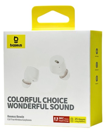  Мобильная Bluetooth-гарнитура Baseus Bowie E18 BT5.3/ANC/6ч (A00023800223-00) белая