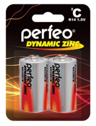 Батарейка алкалиновая Perfeo R14/2BL Dynamic Zinc (PF_A4021)