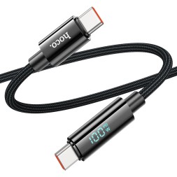 Usb Кабель-зарядка Type-C на Type-C с дисплеем Hoco U125 100W 1.2м черный
