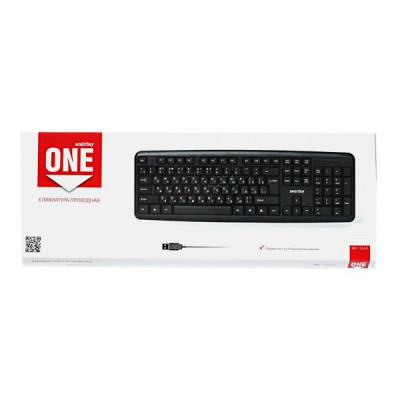 Клавиатура проводная Smartbuy ONE 112 USB/104 клавиши/1.5м, (SBK-112U-K) черная 