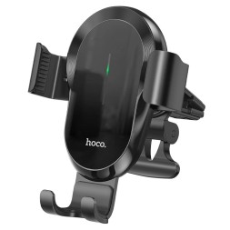 Держатель c беспроводной зарядкой в воздуховод Hoco CA105 15W магнитный черный