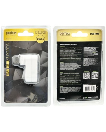  Perfeo USB-HUB 3 Port, (PF-VI-H024 White) белый
