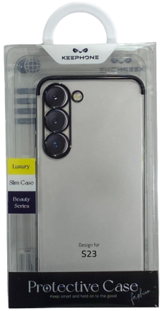  Накладка для Samsung Galaxy S23 Plus Keephone Beauty series силикон прозрачный (черная рамка)