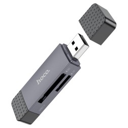 Картридер Hoco HB45 2TB 480Mbps USB/Type-C2.0 темно-серый