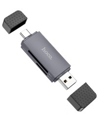 Картридер Hoco HB45 2TB 480Mbps USB/Type-C2.0 темно-серый
