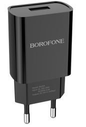 Сетевое зар. устр. Borofone BA20A с шнуром Lightning 1USB 2.1A черное