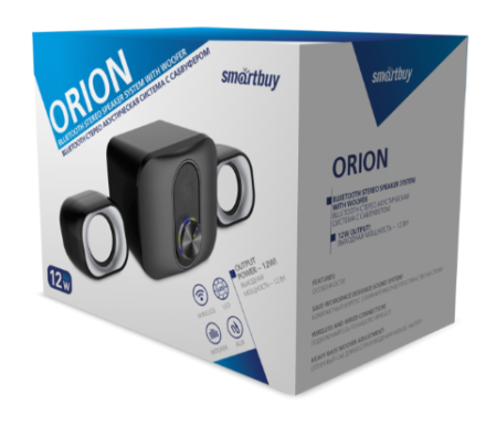  Акустическая система 2.0 SmartBuy Orion, 12Вт, Bluetooth (SBA-4400)
