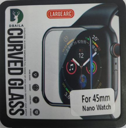 Защитное стекло для Apple Watch &quot;45&quot; 3D чёрное