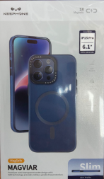 Накладка для i-Phone 15 Pro Keephone Magviar Magsafe синяя