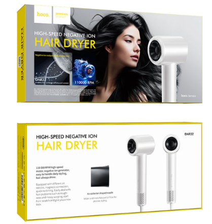  Фен Hoco DAR32 Tide 1600Вт/2 насадки белый