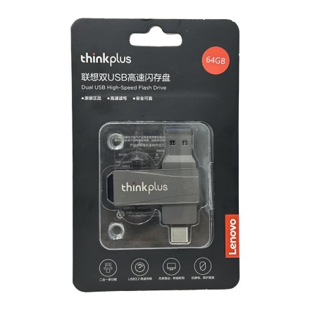  USB3.2/USB-C флеш накопитель Lenovo Thinkplus MU252 64GB черный
