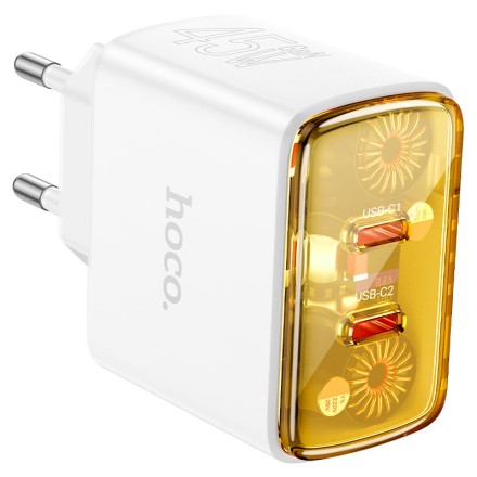  Сетевое зар. устр. Hoco CS43A 2C 45W белое