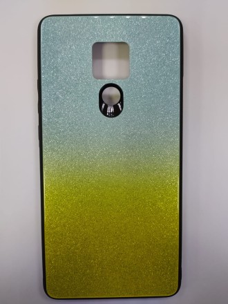  Накладка для Huawei Mate 20X силикон со стеклом блестящий