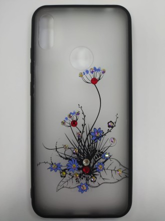  Накладка для Huawei Y6 (2019) пластик матовый рисунок со стразами