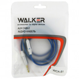 Аудиокабель AUX 3,5mm Walker WCA051 круглый синий